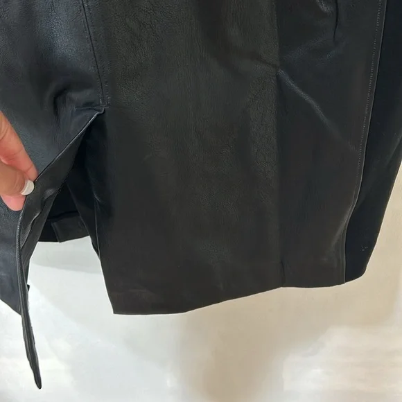 SPANX WOMENS BLACK LEATHER LIKE COMBO FITTED SHEATH DRESS BLACK Sz 1X NEW - Picture 6 of 14